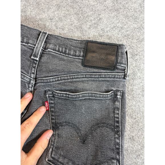 VINTAGE Levis Jeans Womens Size 27 Gray Denim Button Fly Straight 90s Grunge - Picture 7 of 9
